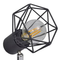 Vidaxl Čierne svietidlo -6 LED žiaroviek, drôtené tienidlo, industriálny štýl