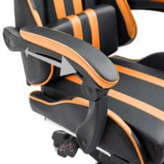 Vidaxl Herná stolička s opierkou na nohy, oranžová, umelá koža