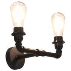 Vidaxl 2-smerná nástenná lampa čierna 2 x E27 žiarovky