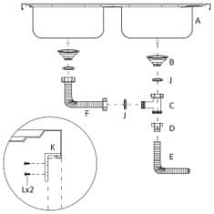 Vidaxl Kuchynský drez s dvomi vaničkami strieborný 1200x500x155 mm nehrdzavejúca oceľ