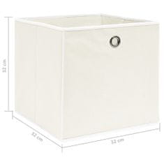 Greatstore Úložné boxy 4 ks biele 32x32x32 cm látkové