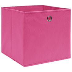 Greatstore Úložné boxy 4 ks ružové 32x32x32 cm látkové