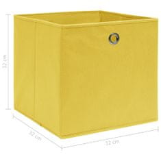 Greatstore Úložné boxy 4 ks žlté 32x32x32 cm látkové