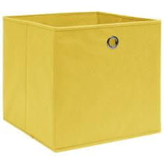 Greatstore Úložné boxy 4 ks žlté 32x32x32 cm látkové