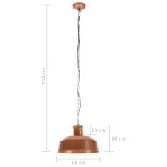 Vidaxl Industriálna závesná lampa 58 cm, medená E27