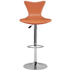 Vidaxl Barové stoličky 2 ks, oranžové, umelá koža