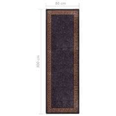 Vidaxl Prateľný koberec 80x300 cm čierno-zlatý protišmykový