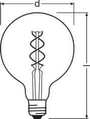 Osram OSRAM Vintage 1906 LED dim CL GLOBE125 FIL GOLD 25 dim 4,5W / 820 E27