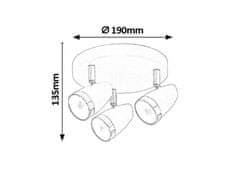 Rabalux KAREN LED stropné bodové svietidlo 3x4W | 840lm | 3000K | IP20 - čierna