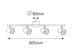 Rabalux KAREN LED stropné bodové svietidlo 4x4W | 1120lm | 3000K | IP20 - biela