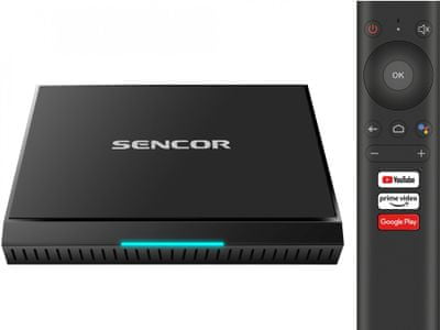 moderné multimediálne zariadenie sencor smp atv2 tv box hdmi usb microSD karty ethernet port 4k prehrávanie videí youtube spotify kodi player hbo go google play chromecast apple airplay wifi Bluetooth diaľkové ovládanie 2 gb ram 4-jadrový procesor16 gb flash pamäť