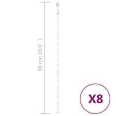 Vidaxl Svetlá meteor 8ks 50cm studené biele 288 LED vnútorné vonkajšie