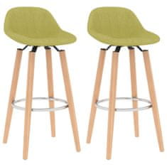 Vidaxl Barové stoličky 2 ks, zelené, látka