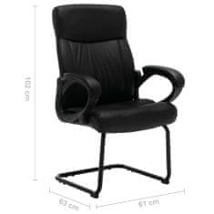 Vidaxl Kancelárska stolička, perová kostra, čierna, umelá koža