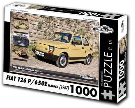 RETRO-AUTA© Puzzle č. 15 Fiat 126P/ 650E maluch (1983) 1000 dielikov