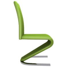 Vidaxl Jedálenské stoličky, cikcakový tvar 2 ks, zelené, umelá koža