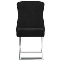 Vidaxl Jedálenské stoličky 4 ks čierne 53x52x98 cm zamat a nehrdzavejúca oceľ