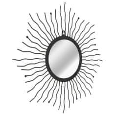 Vidaxl Nástenné zrkadlo slnečné lúče čierne 60 cm