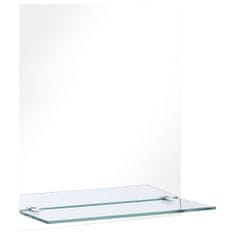 Vidaxl Nástenné zrkadlo s poličkou 20x40 cm, tvrdené sklo
