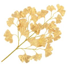 Vidaxl Umelý stromček ginkgo, 10 ks, zlatý, 65 cm