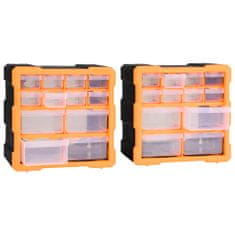 Vidaxl Organizéry s 12 zásuvkami 2 ks 26,5x16x26 cm