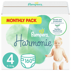 Pampers Harmonie Veľkosť 4, 160 Plienky, 9 kg-14 kg