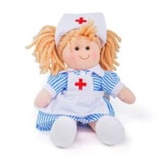 Bigjigs Toys Látková bábika zdravotná sestrička Nancy 28 cm