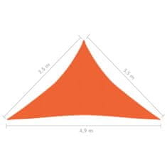 Vidaxl Tieniaca plachta 160 g/m2 oranžová 3,5x3,5x4,9 m HDPE