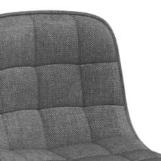 Vidaxl Otočné stoličky, 4 ks, svetlosivé, čalúnené látkou