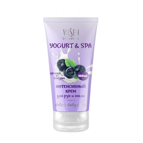 Vilsen YOGURT & SPA Intenzívny krém na ruky a telo "čučoriedky + jogurt" 150ml