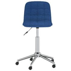 Vidaxl Otočná stolička, modrá, čalúnená látkou