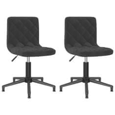 Vidaxl Otočné stoličky, 2 ks, čierne, zamatové