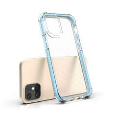 HURTEL PRUŽNÉ GÉLOVÉ PANCIEROVÉ PUZDRO SPRING ARMOUR S FAREBNÝM RÁMOM PRE IPHONE 12 PRO MAX, MODRÉ