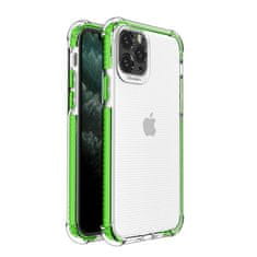 HURTEL PRUŽNÉ GÉLOVÉ PANCIEROVÉ PUZDRO SPRING ARMOUR S FAREBNÝM RÁMOM PRE IPHONE 11 PRO MAX, ZELENÉ