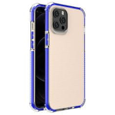 HURTEL PRUŽNÉ GÉLOVÉ PANCIEROVÉ PUZDRO SPRING ARMOUR S FAREBNÝM RÁMOM PRE IPHONE 12 PRO MAX, MODRÉ