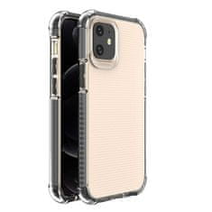 HURTEL PRUŽNÉ GÉLOVÉ PANCIEROVÉ PUZDRO SPRING ARMOUR S FAREBNÝM RÁMOM PRE IPHONE 12 MINI, ČIERNE