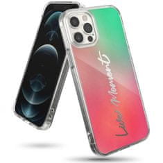 shumee Pancierový kryt puzdra s gélovým rámom iPhone 12 Pro Max Fusion Design ružovo-zelený