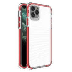 HURTEL PRUŽNÉ GÉLOVÉ PANCIEROVÉ PUZDRO SPRING ARMOUR S FAREBNÝM RÁMOM PRE IPHONE 11 PRO MAX, ČERVENÉ