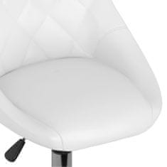 Vidaxl Otočná kancelárska stolička biela umelá koža