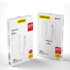 DUDAO L16 adaptér Lightning / 3.5mm mini jack M/F 10cm, biely