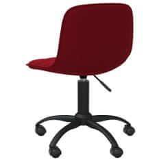 Vidaxl Otočná kancelárska stolička, vínová červená, čalúnená zamatom