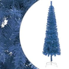 Vidaxl Úzky vianočný stromček s LED modrý 150 cm