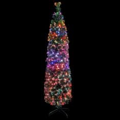 Vidaxl Umelý úzky vianočný stromček s podstavcom 240 cm optické vlákno