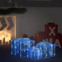 shumee Dekoratívne akrylové darčekové krabičky 3 ks studené biele