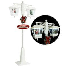 Vidaxl Vianočná pouličná lampa so Santom bielo-červená 81x40x188cm PVC