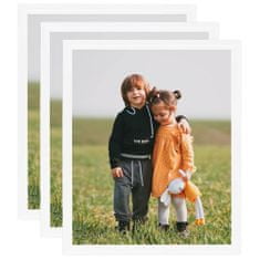 Vidaxl Fotorámiky na stenu alebo stôl 3 ks biele 40x50 cm MDF