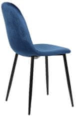 BHM Germany Jedálenská stolička Napier, zamat, modrá