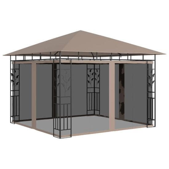 shumee Altánok so sieťou proti komárom 3x3x2,73 m sivohnedý 180 g/㎡