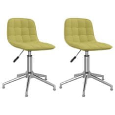 Vidaxl Otočné stoličky, 2 ks, zelené, čalúnené látkou