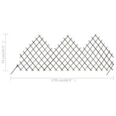 Vidaxl Mriežkový plot z vŕbového prútia 5 ks 170x75 cm